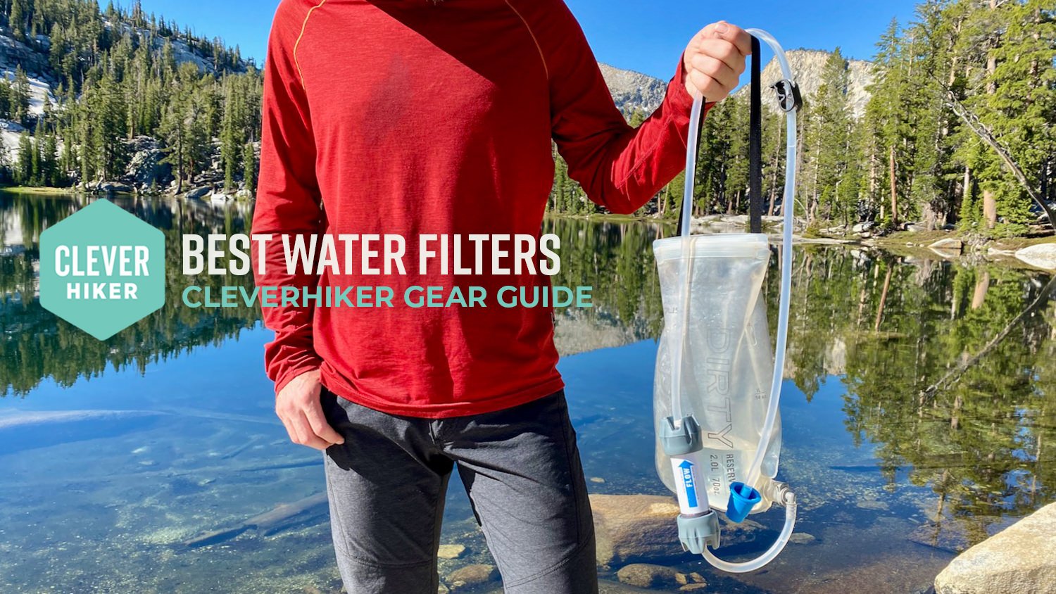 CaredWater Electric Portable Water Filter Purifier Survival for Camping  Backpacking Hiking Travel, Water Filtration System Survival Gear with  Backup