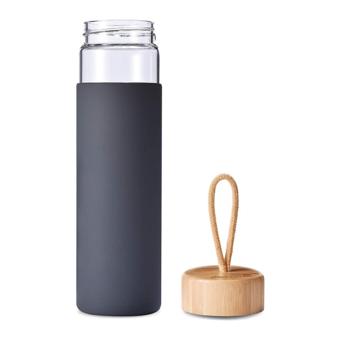 Kodrine 24 oz Glass Water Bottle with Bamboo Straw and Lid, Wide Mouth  Water Tumbler,Straw Silicone …See more Kodrine 24 oz Glass Water Bottle  with