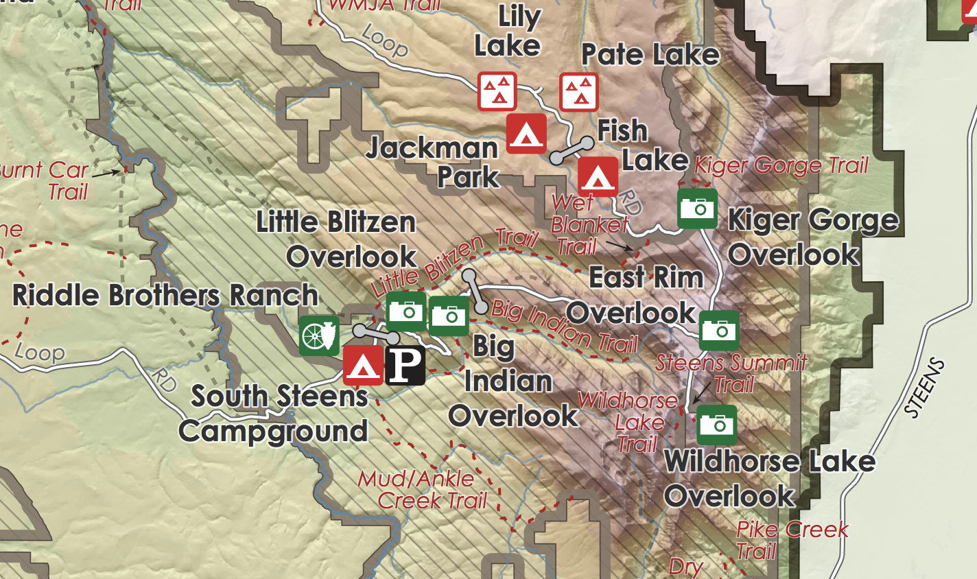 map of the steens mountain in southeastern oregon