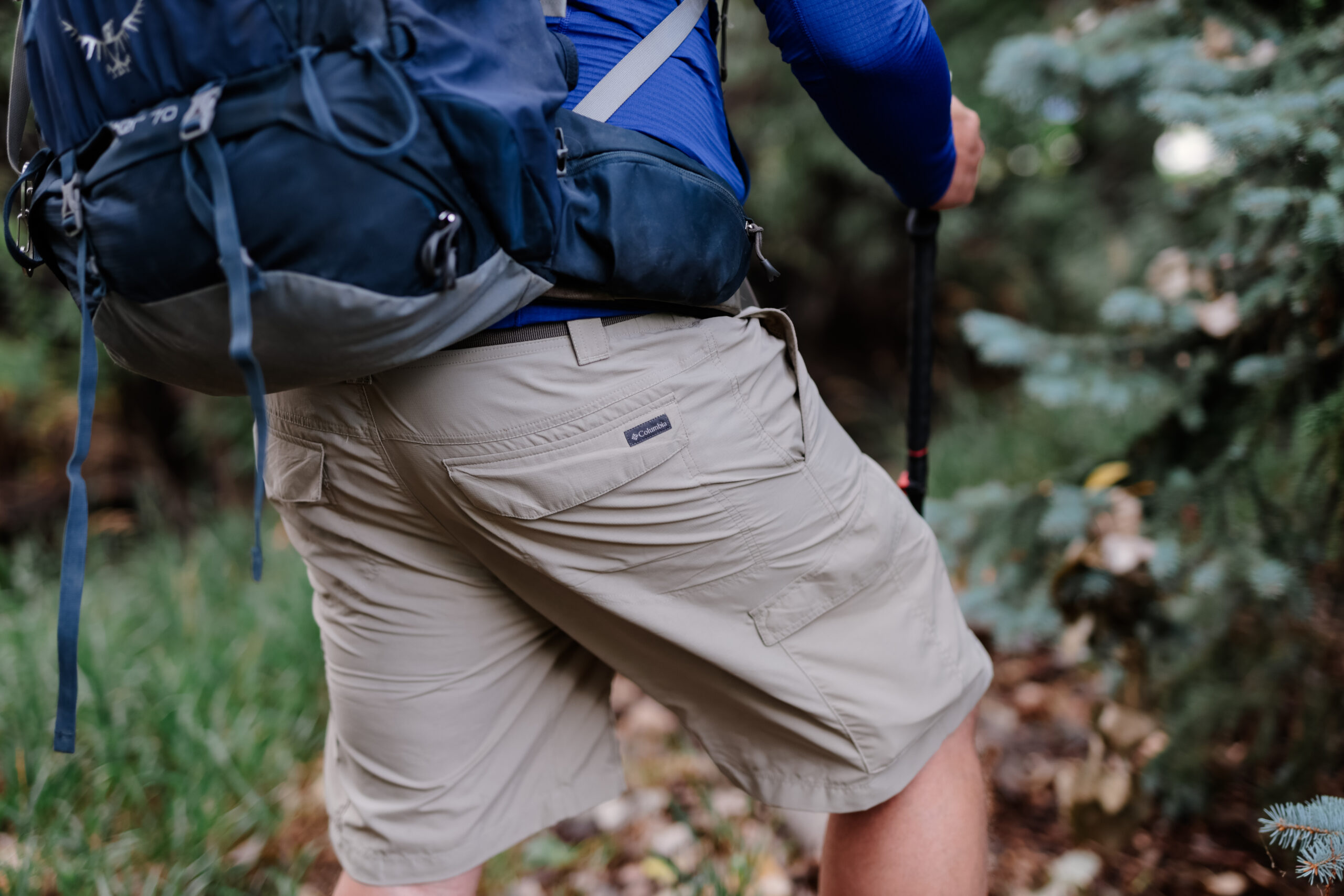 A back pocket on a pair of shorts