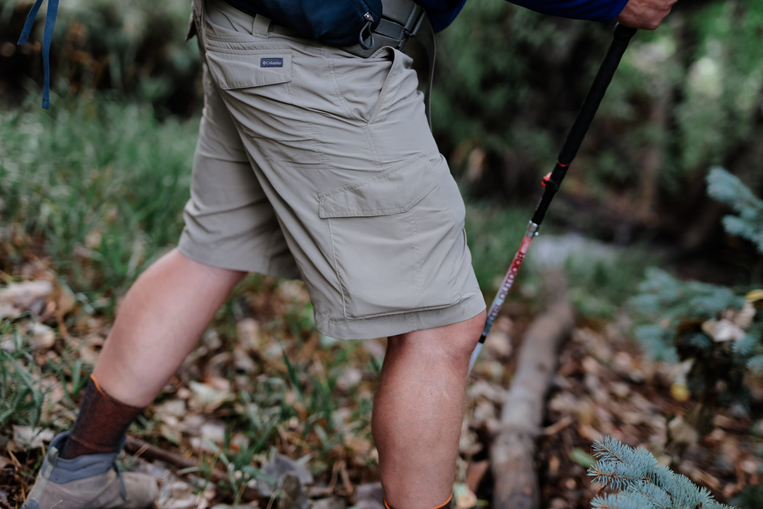 The side pocket on a pair of shorts