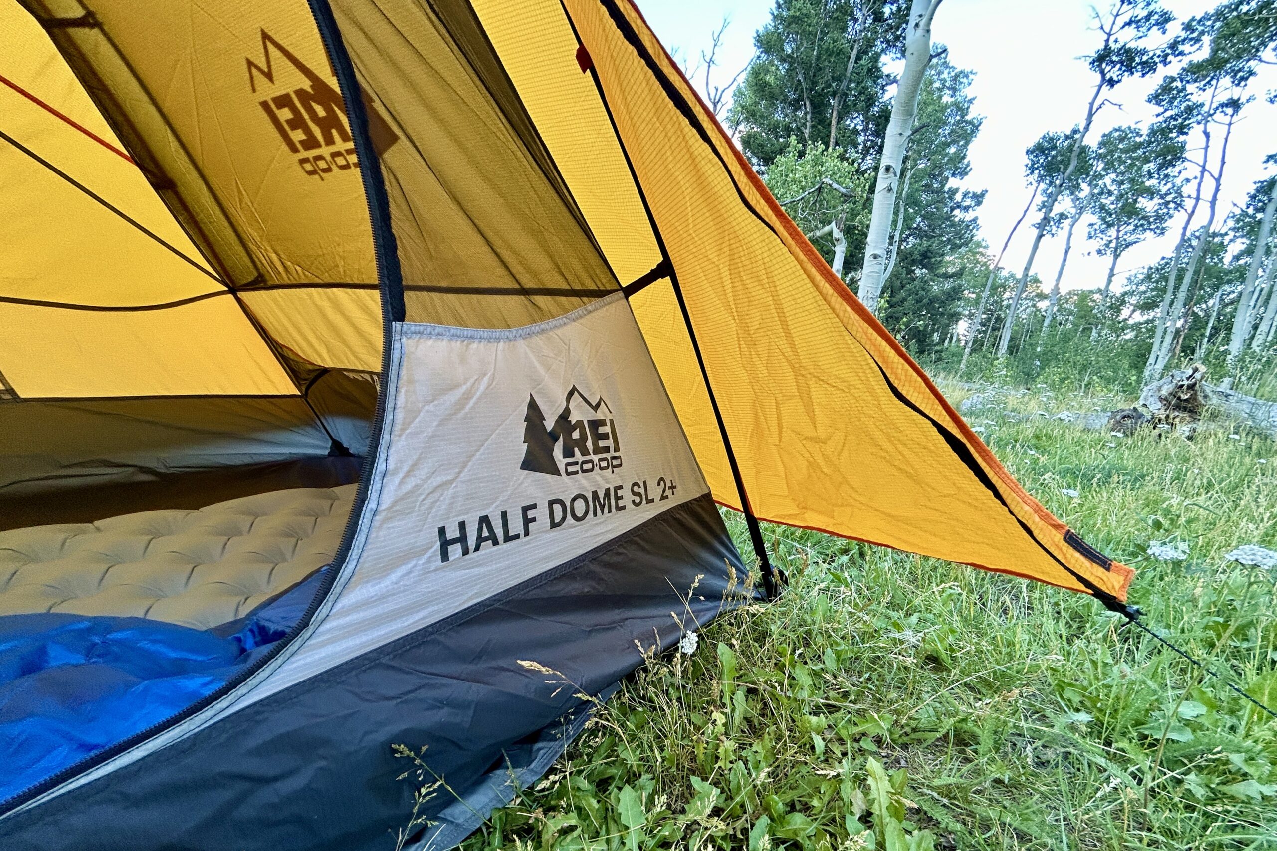 Closeup of the vestibule space of the REI Half Dome 2.