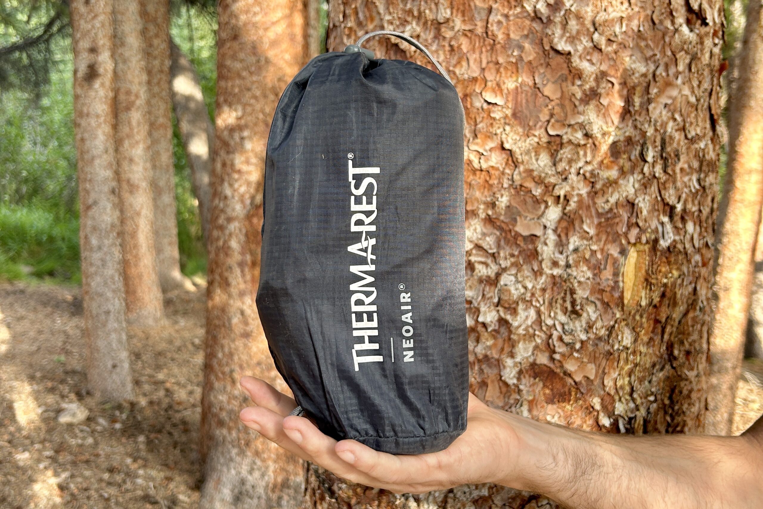 Close up image of the packaged XLIte NXT sleeping pad in its stuff sack.