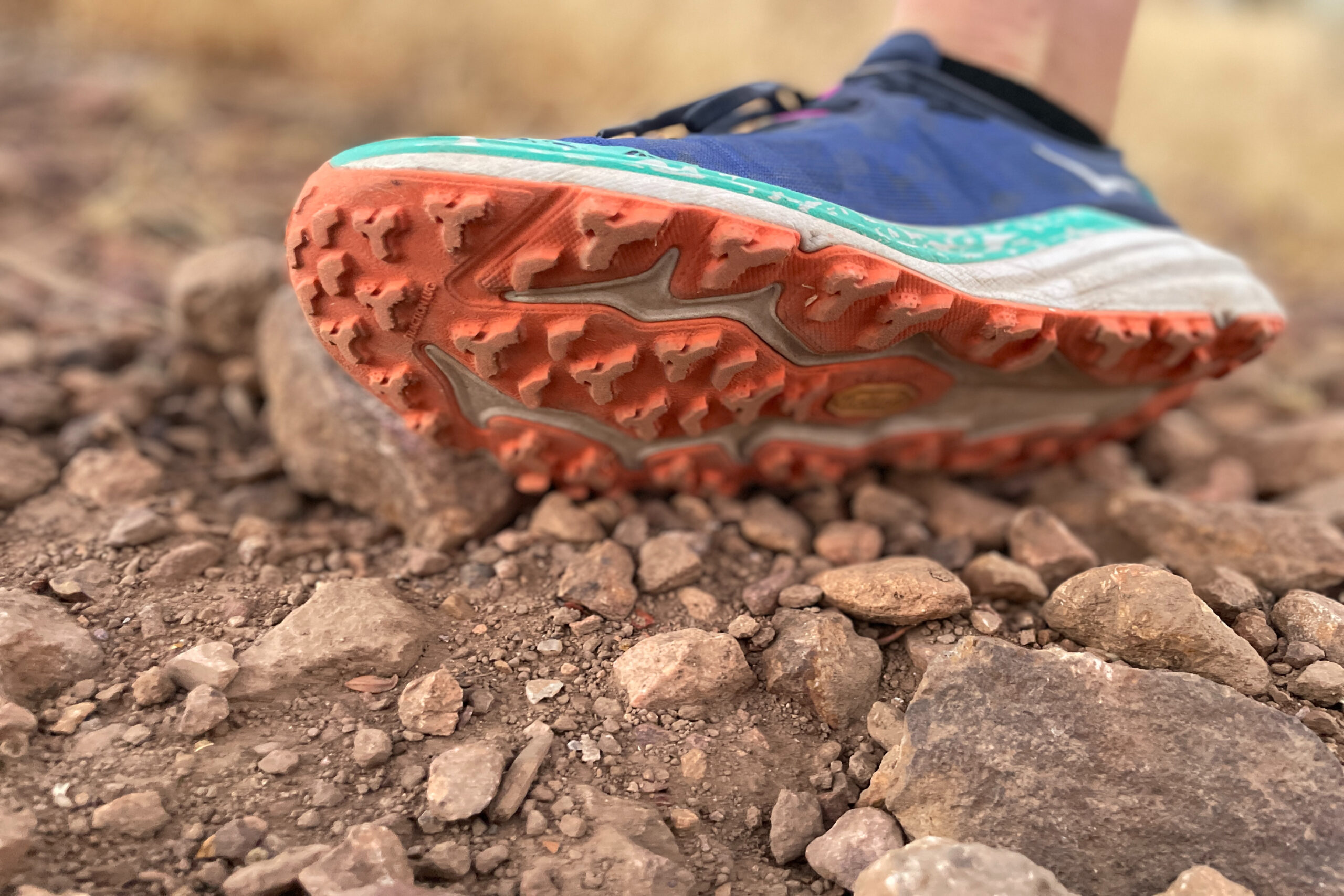 the sole and lug pattern of the hoka speedgoat 6