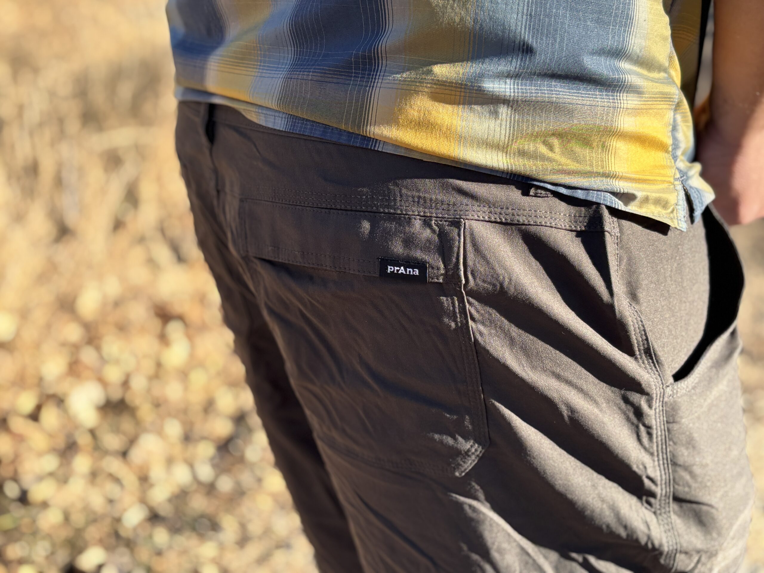 Back pocket on shorts.