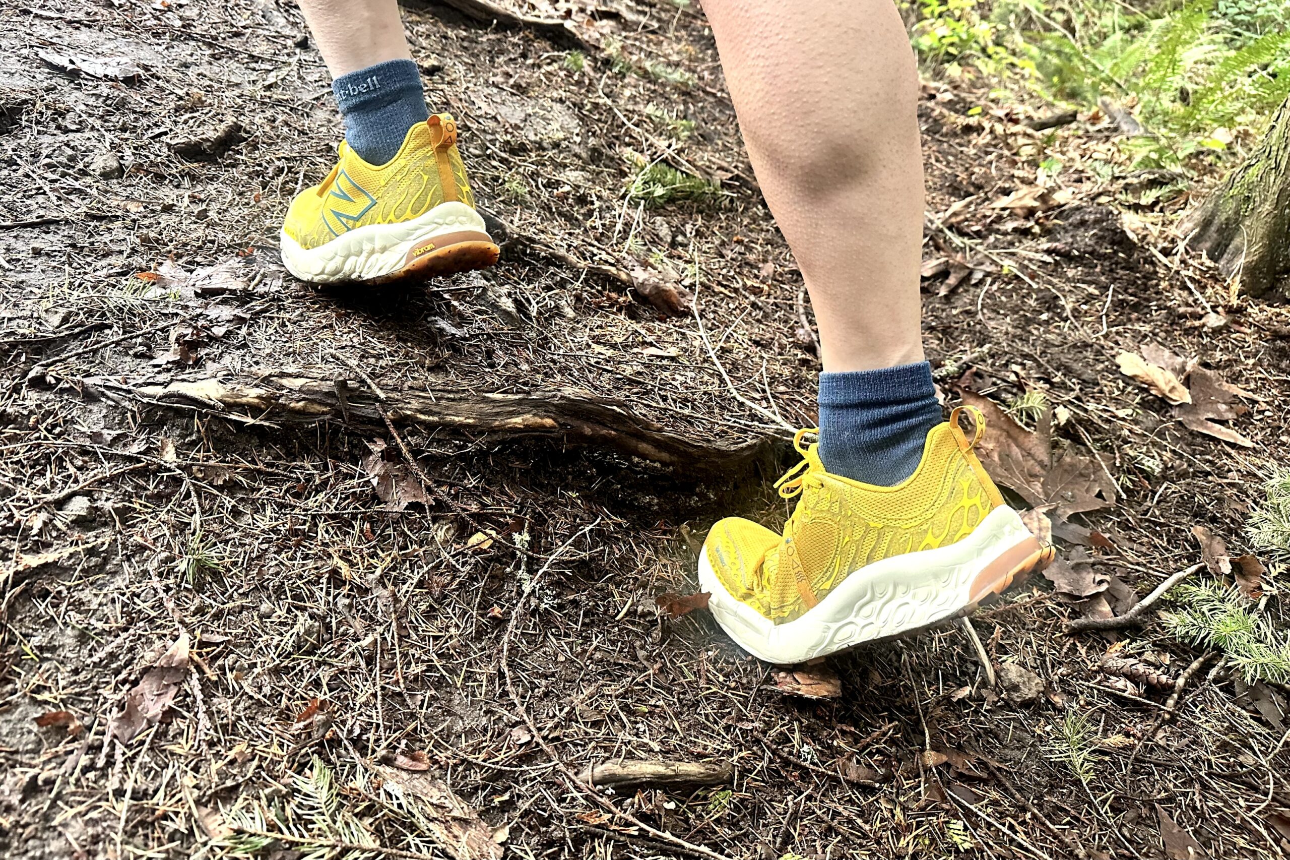 New Balance Women's Fresh Foam X Hierro 8 close up on trail