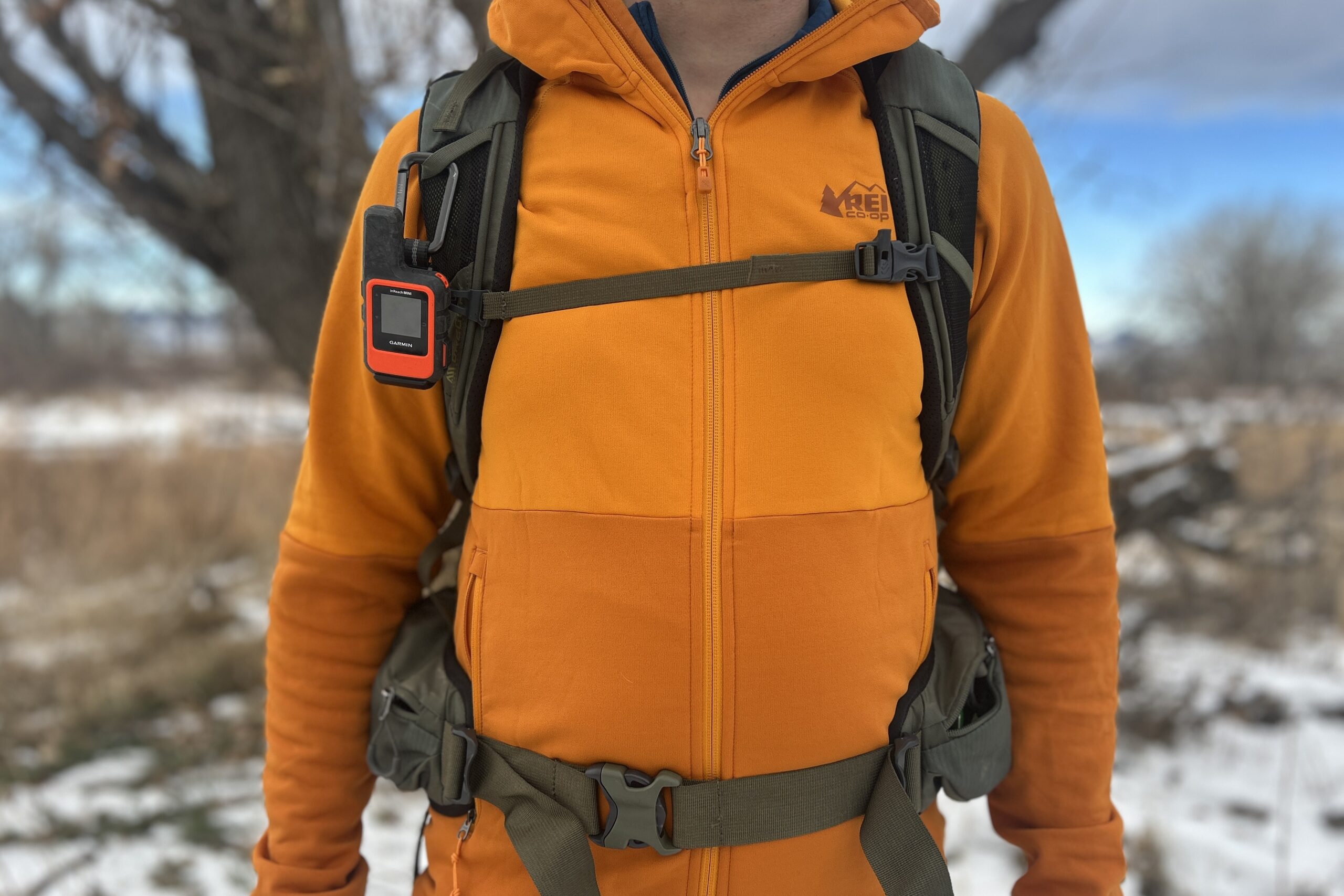 Close up of a daypacks' shoulder and waist straps.