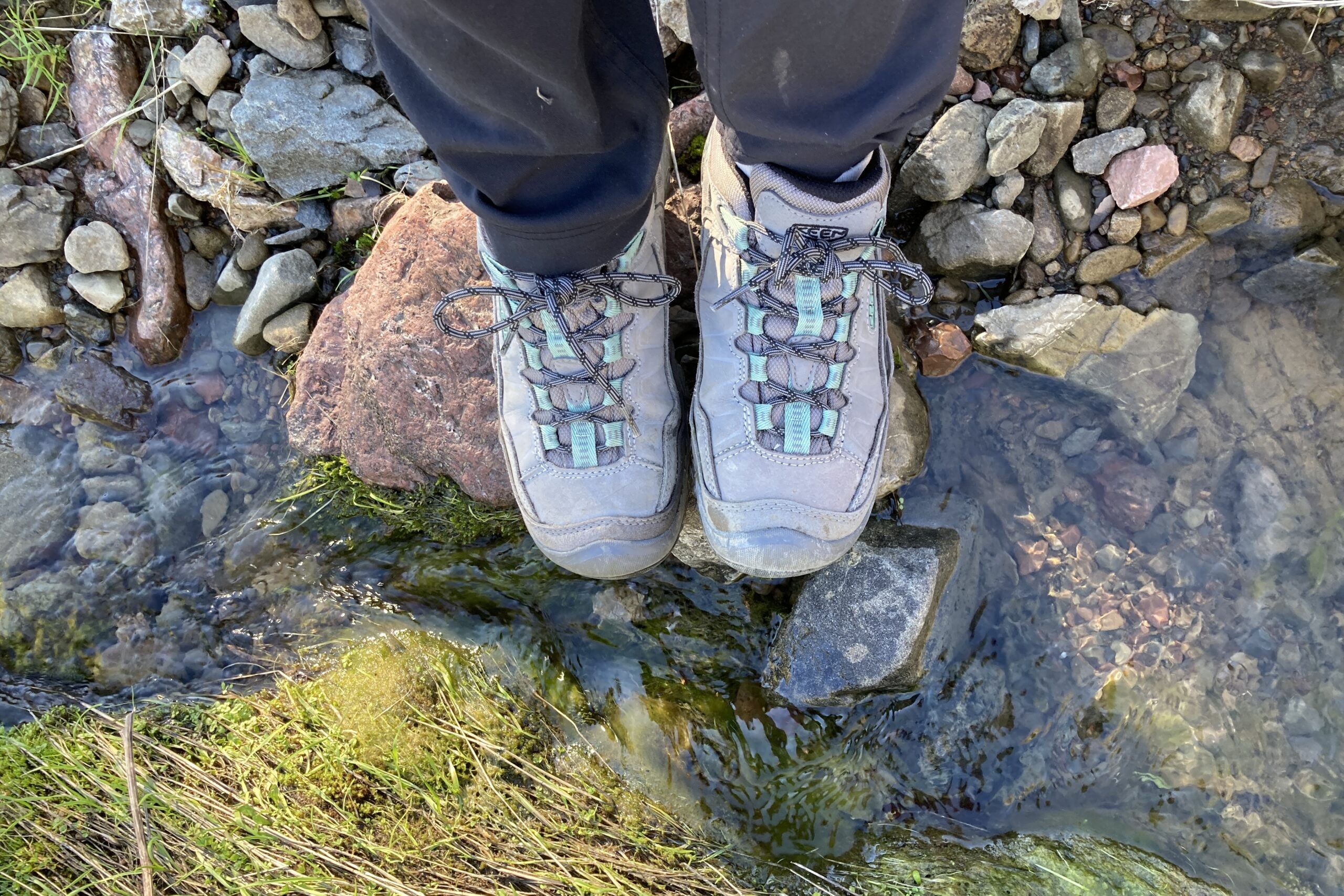 Close-up of the Keen’s after a full hiking day.