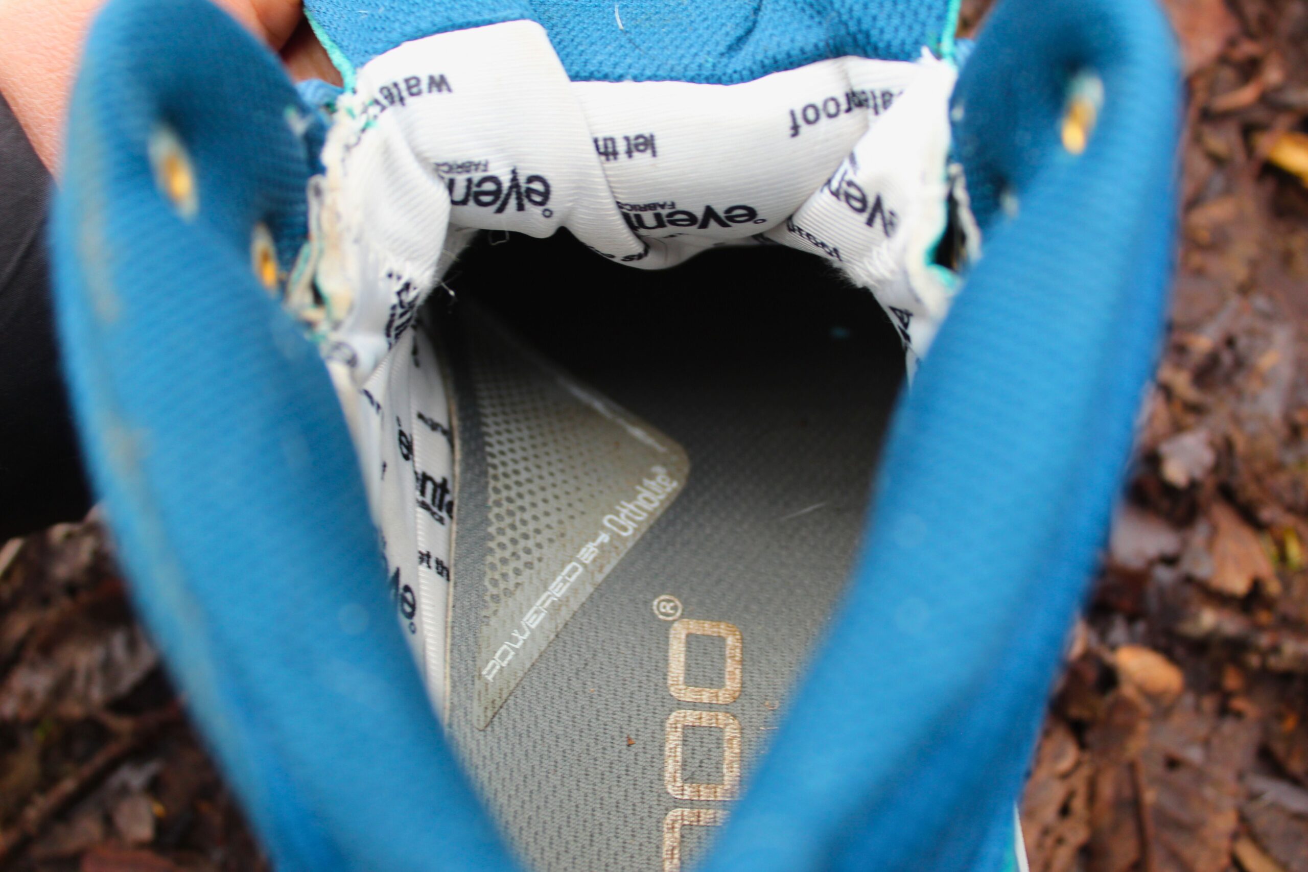 The inside of the Women’s Topo Trailventure 2 WP showing the liner